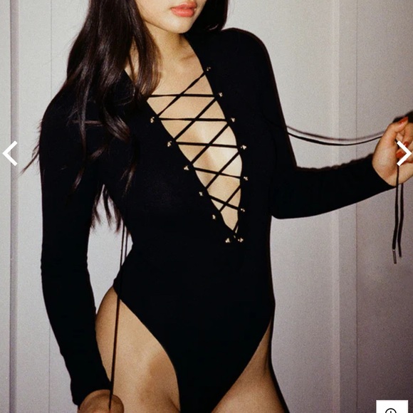 NWOT fleur de mal Knit Lace Up Bodysuit - XS